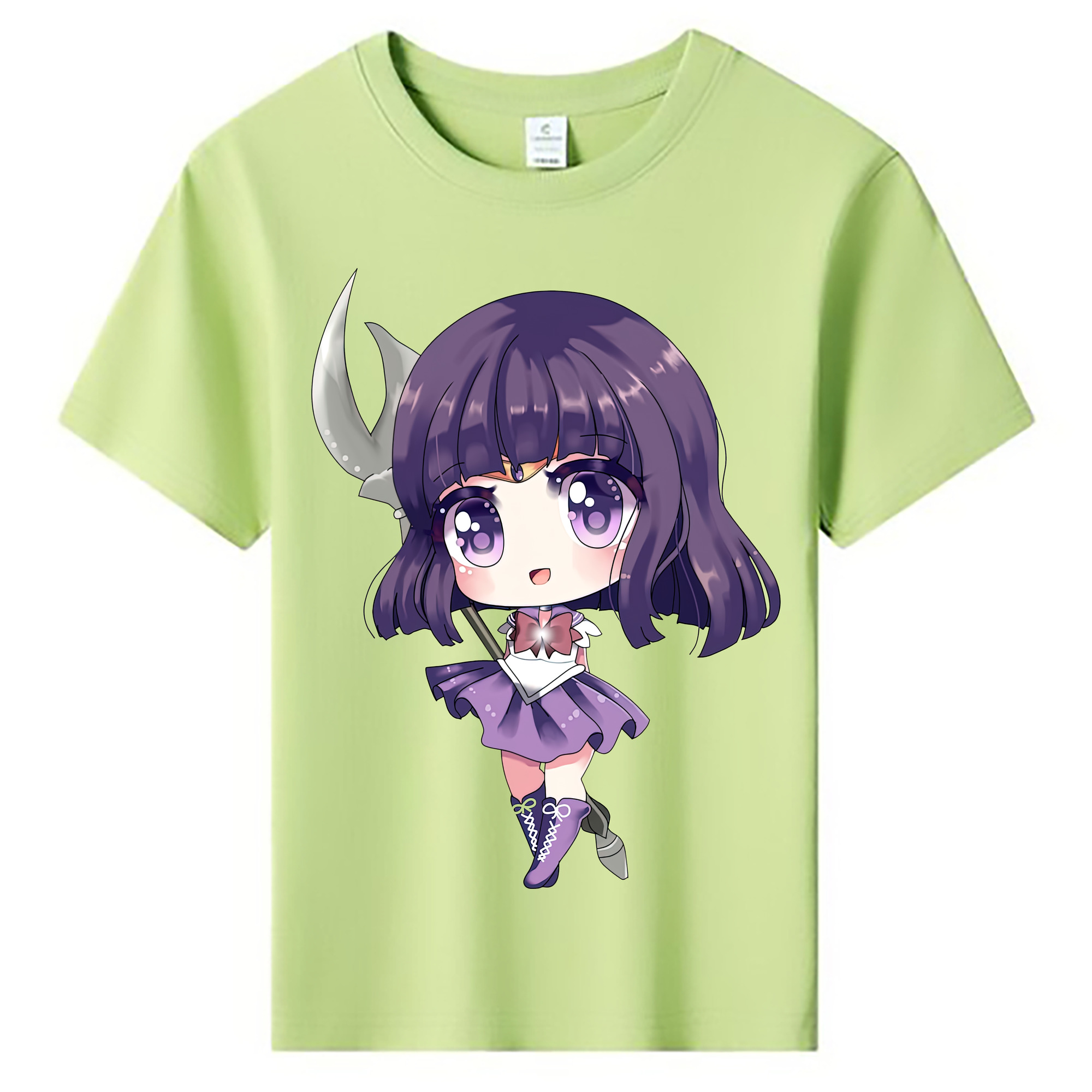 （画像用） 美少女戦士セーラームーン 土萠ほたる Sailor Moon Tomoe Hotaru （セーラーサターン；Sailor Saturn） 綿100％キッズTシャツ（フロントプリント）